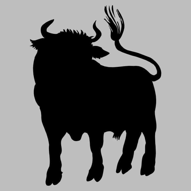 Image d’ombre de taureau, ferme de logo ou boucher