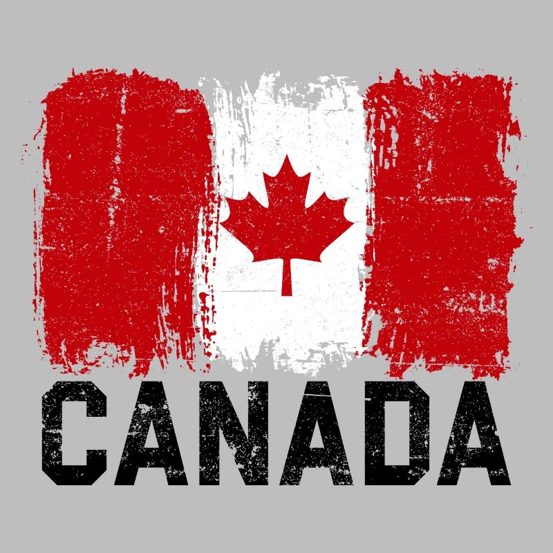 Art de feuilles d’érable avec drapeau du Canada Grunge