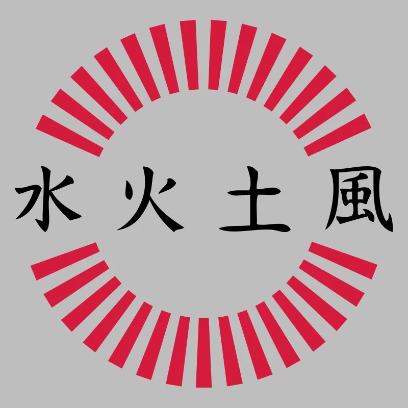 Japan Schriftzeichen Feuer Erde Wasser Wind