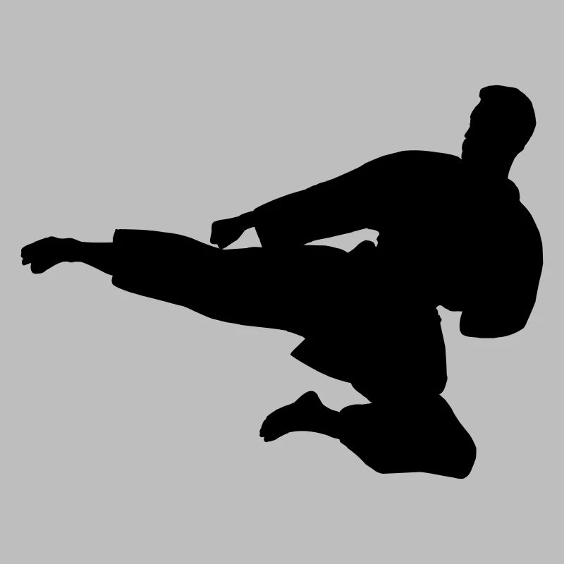 Karate oder Taekwondo sprangen seitwärts