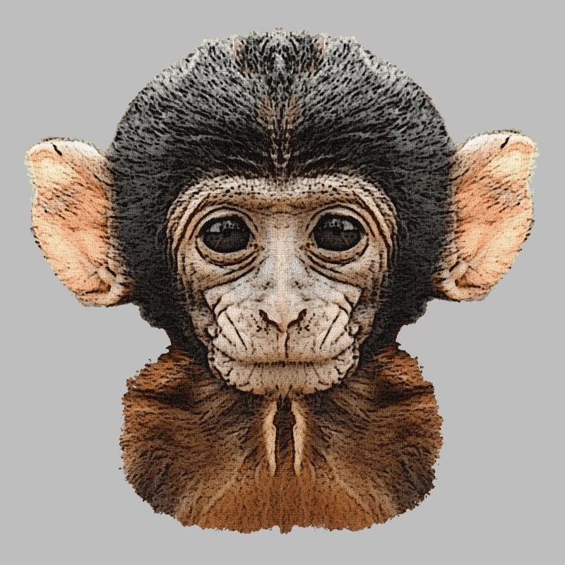 best wildlife designs, baby monkey canvas pattern