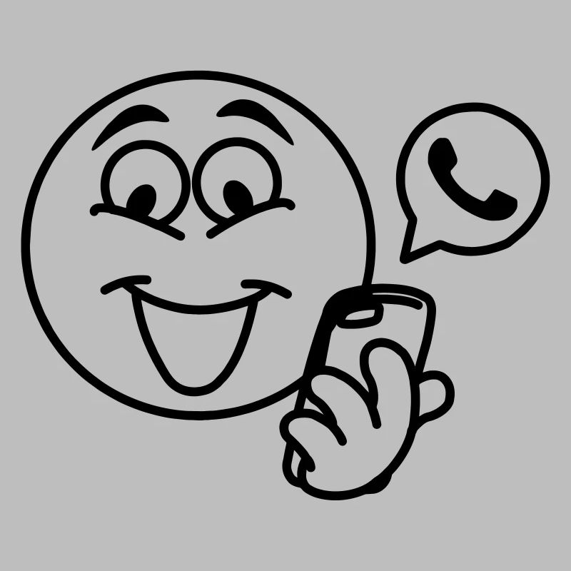 Stick head with a phone and pop-up text berich