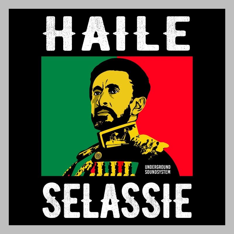 Portrait de Haile Selassie dans le style reggae