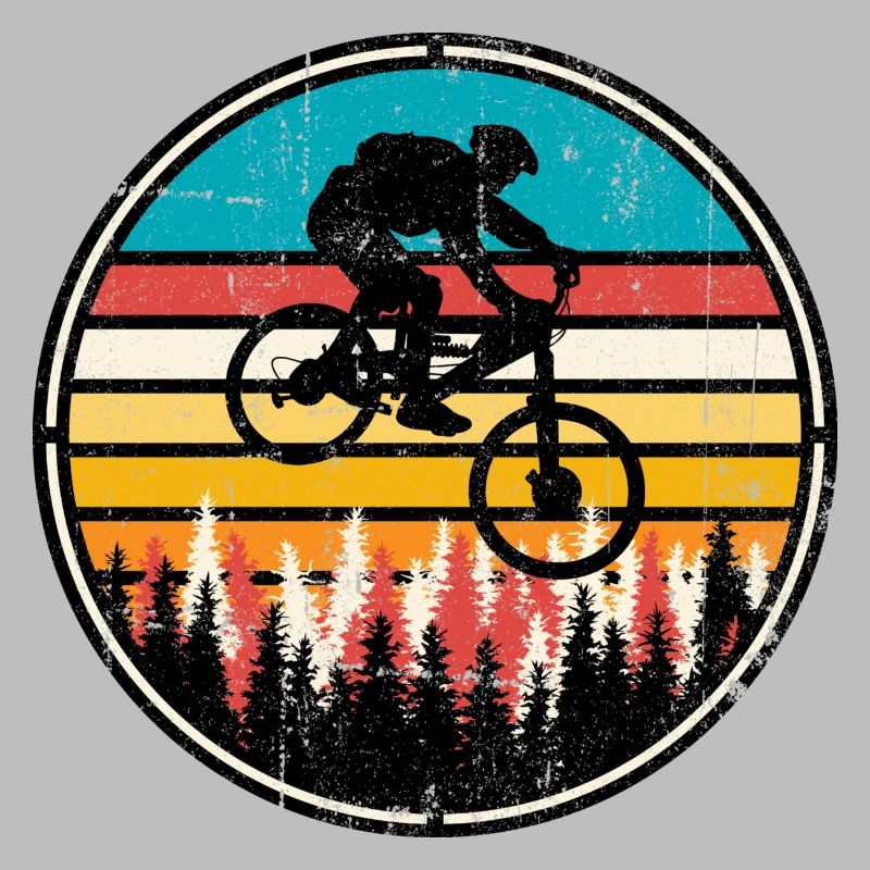 Rétro vélo de forêt coucher de soleil