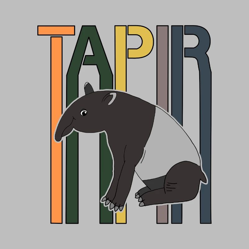 Tapir Retro Schrift Geschenk