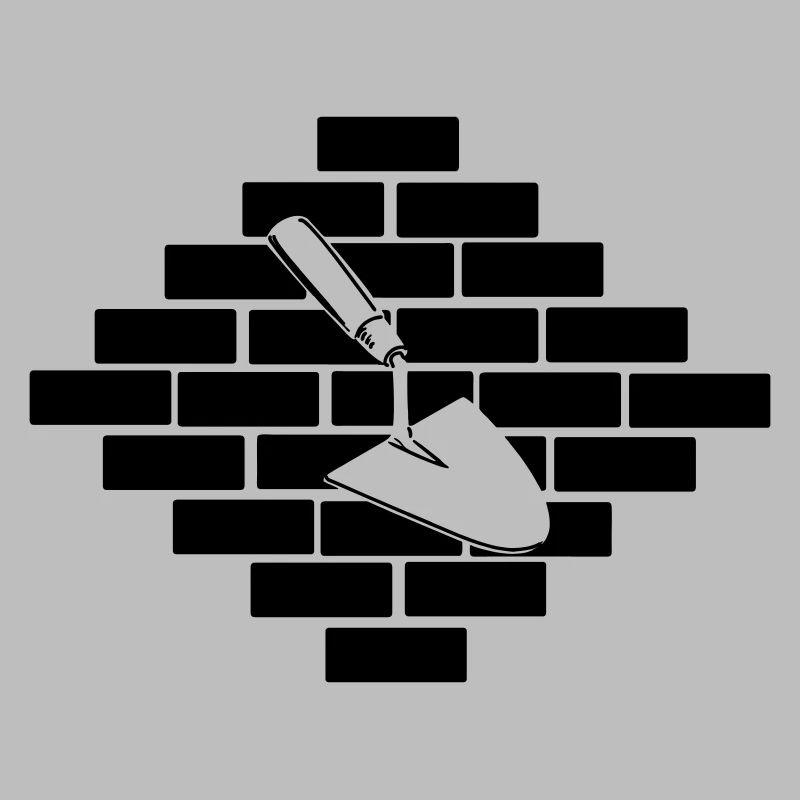 Mason masonry bricks with trowel logo