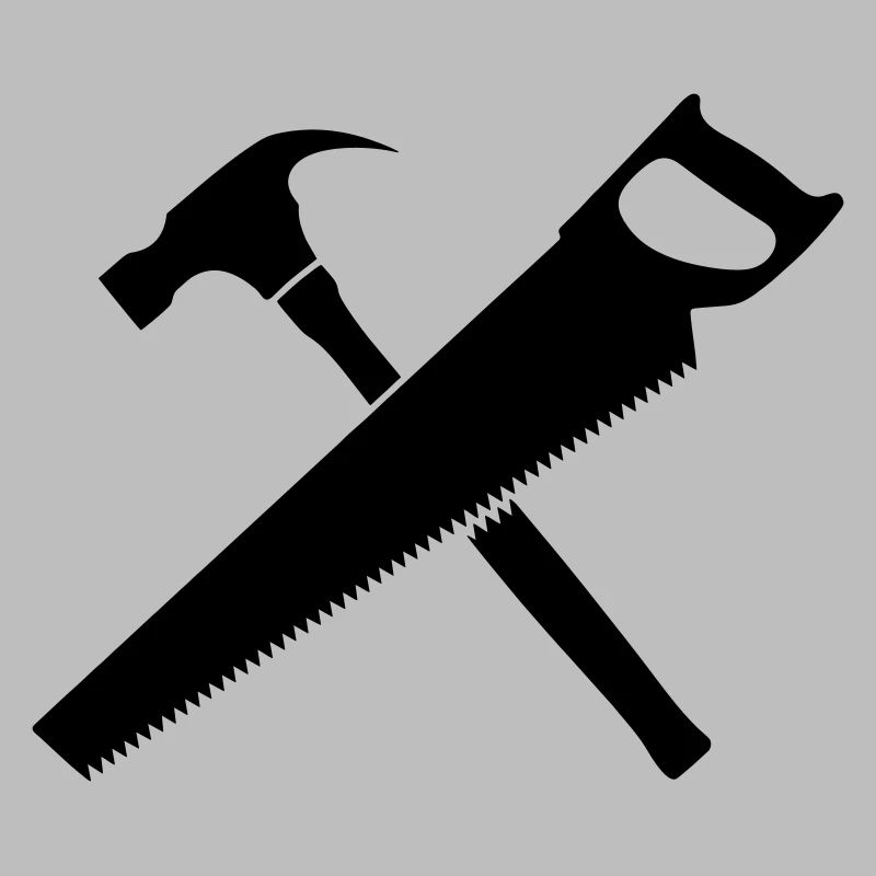 Tools carpenter hammer and saw