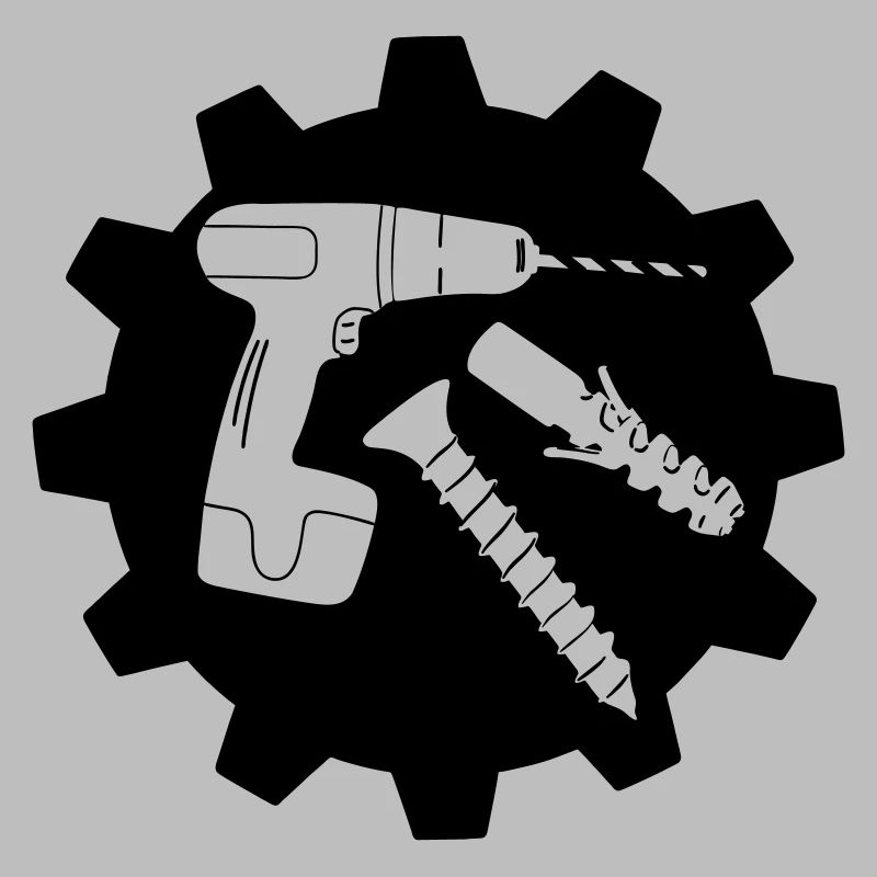 Vis de forage et logo de bouchon de travail d’équipe