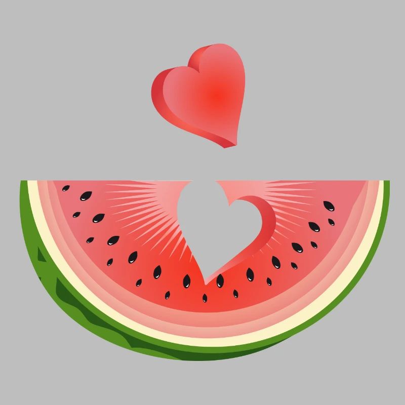 Morceau de pastèque avec cœur