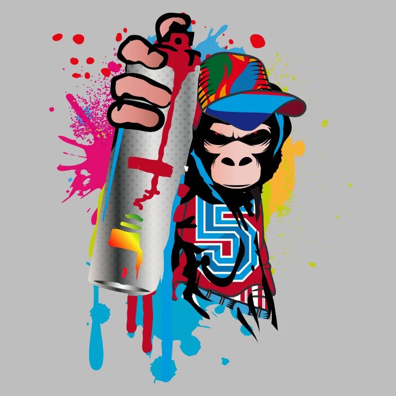 sprayer gorille d’art de rue cool dans le style graffiti