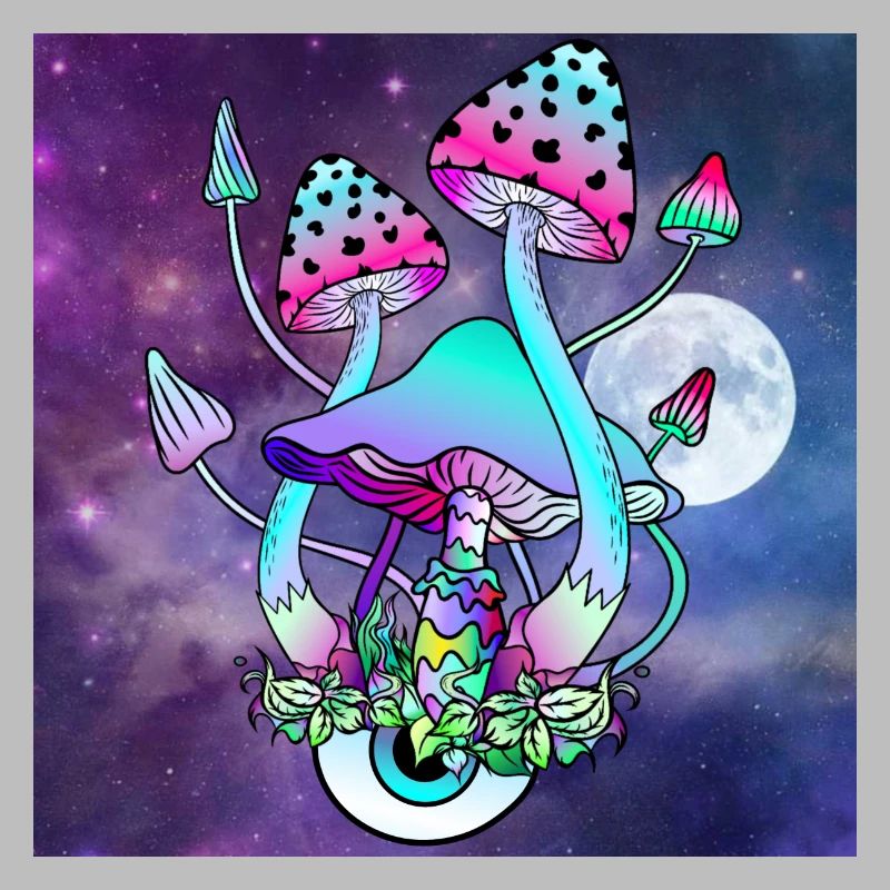 Champignons magiques Art psychédélique des champignons