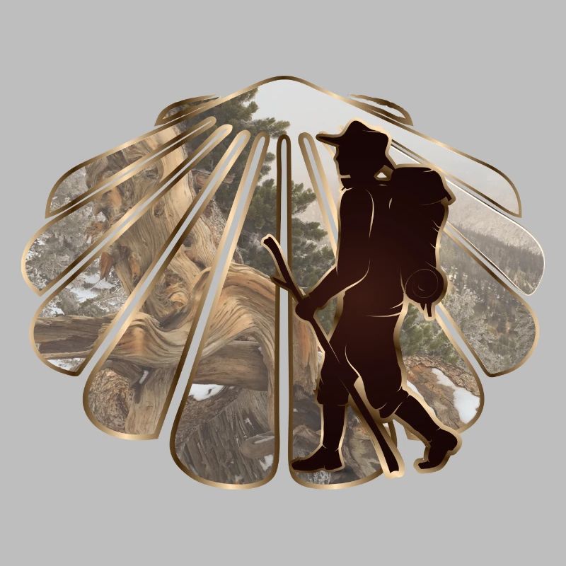 Ein Pilger oder Wanderer auf einem Pilgerweg