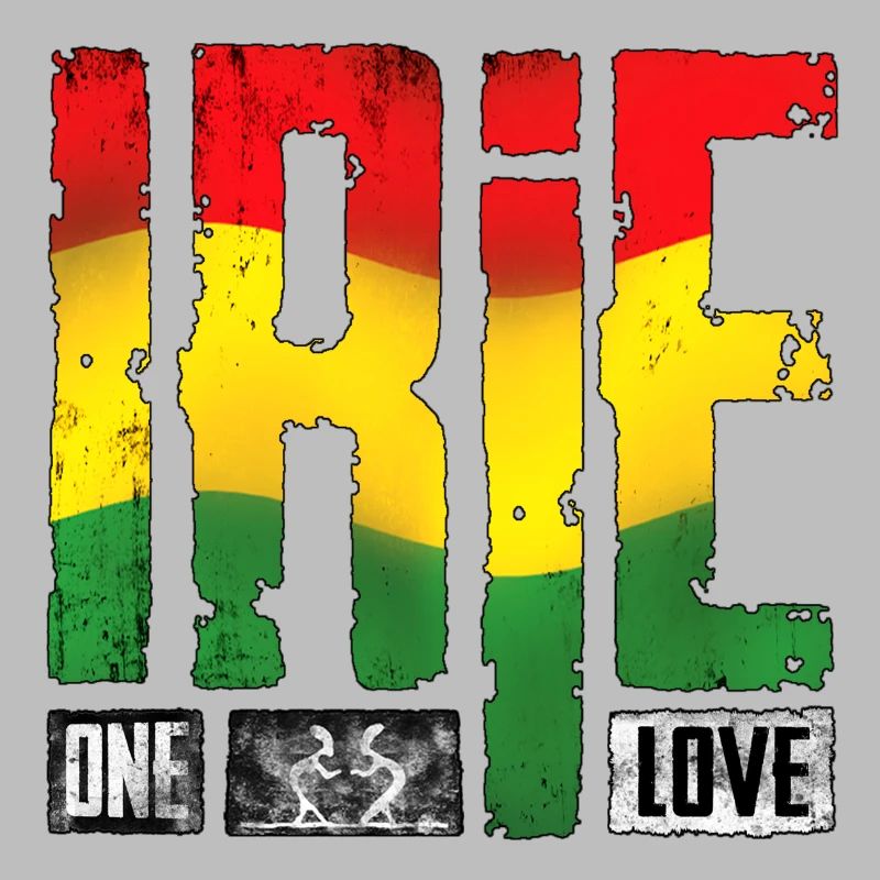 Vibrant reggae design with rainbow colors