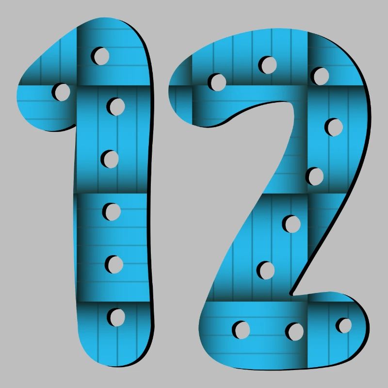 12e anniversaire - Numéro 12 - DOUZE - DOUZE ANS