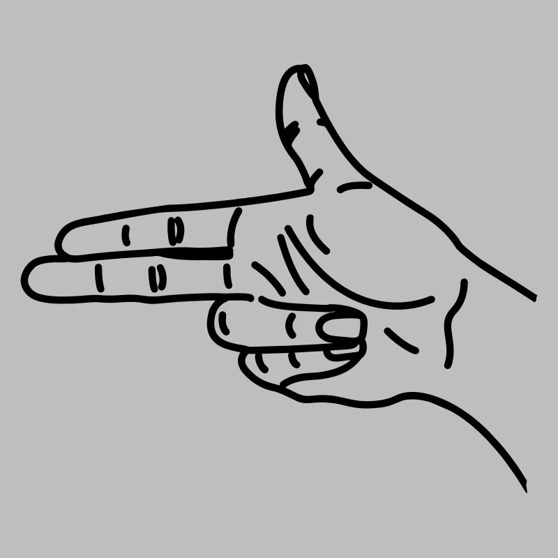 Hand gesture gun scared war