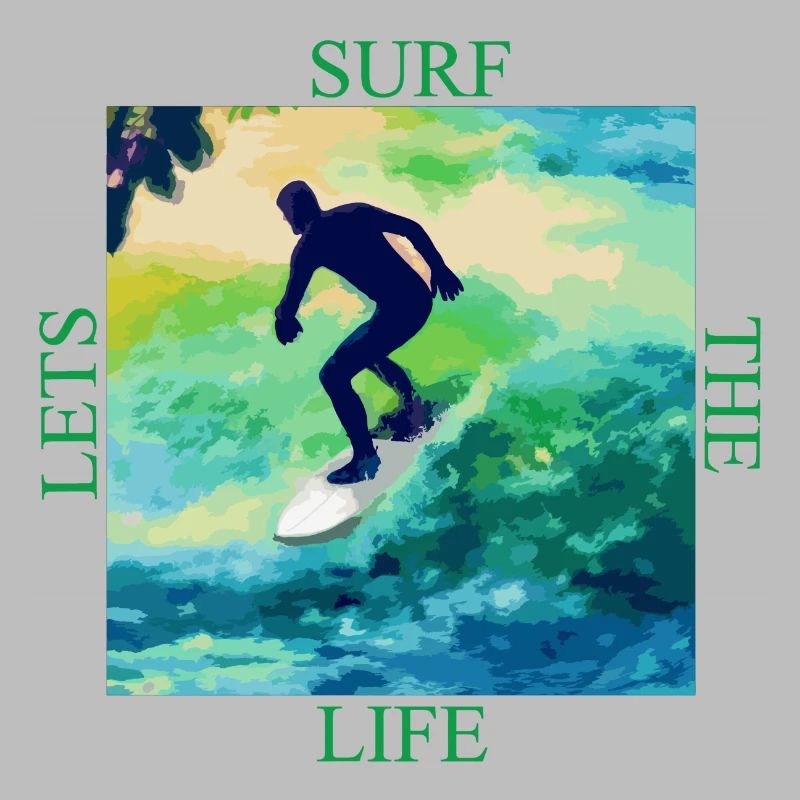 Surfer auf Farbwellen