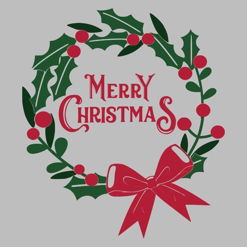 Weihnachtskranz mit roter Schleife