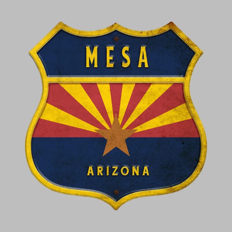 Design du blason du drapeau de Mesa Arizona