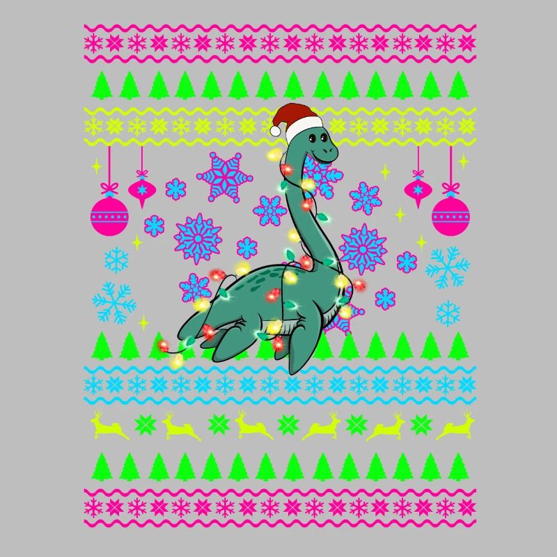 Weihnachtsdino mit Lichtern