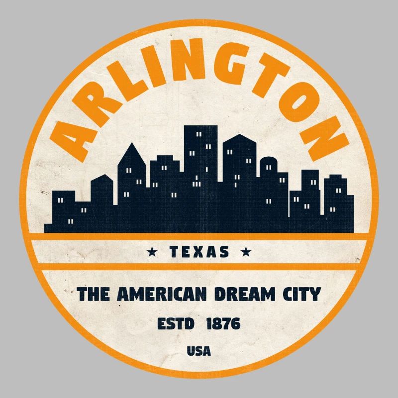 Arlington Skyline Retro Abzeichen