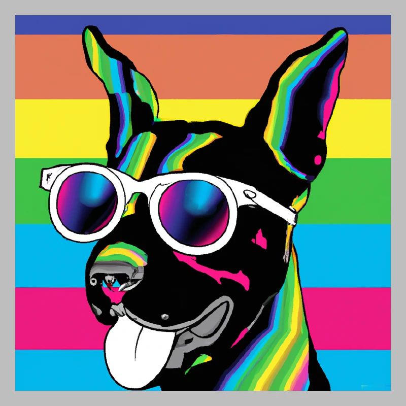 Psychedelische Welpen-Regenbogenbrille