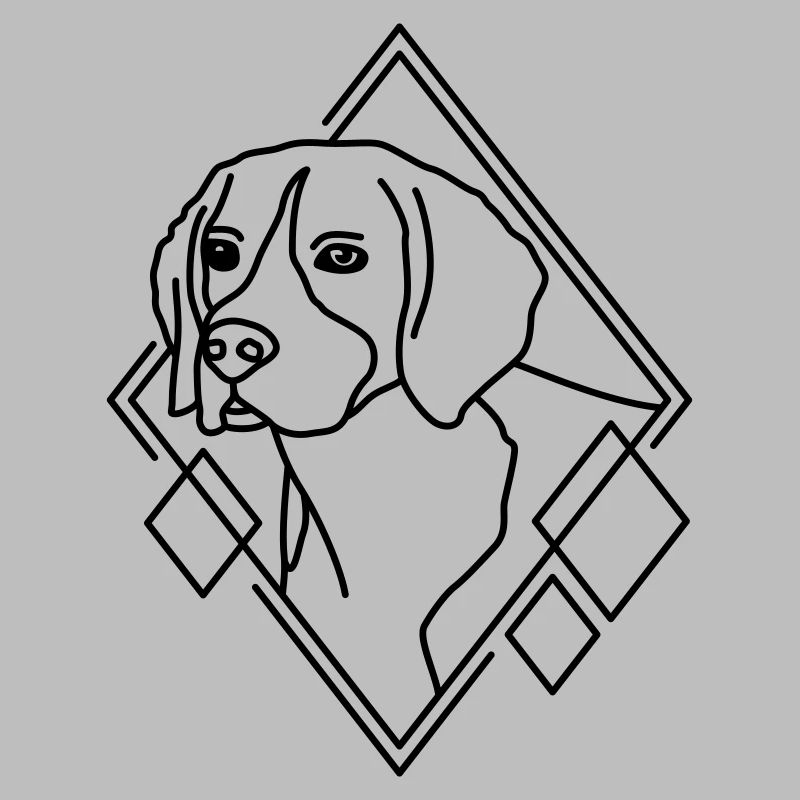 Beagle en forme géométrique - Conception d’art au trait