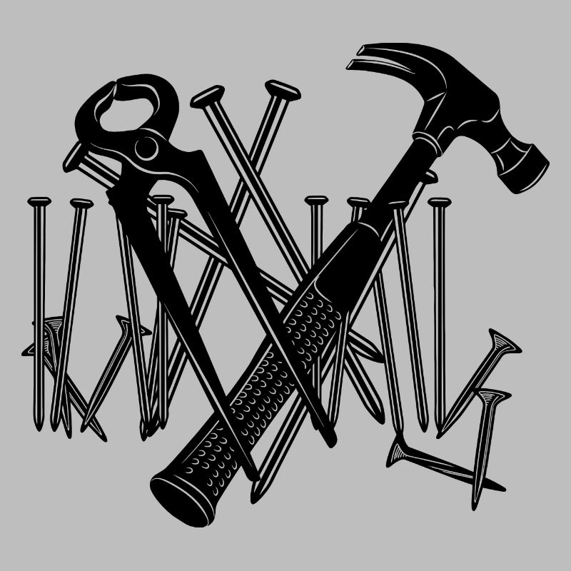 Carpenter tools and nails