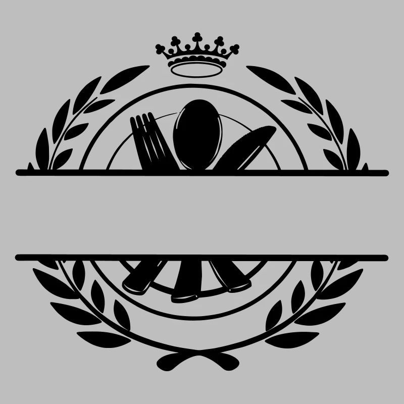 Besteckmenü-Logo mit Krone