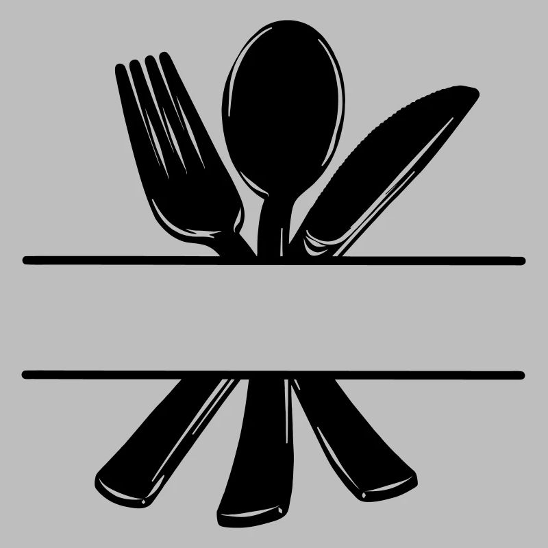 Logo du menu de couverts avec barre transparente