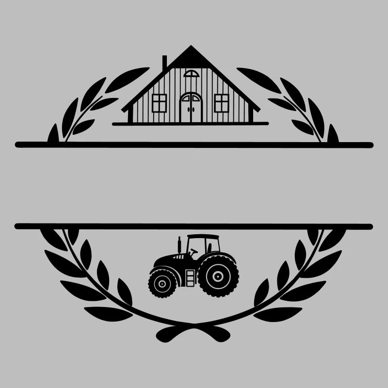 Stolz auf den Bauernhof und den Traktor