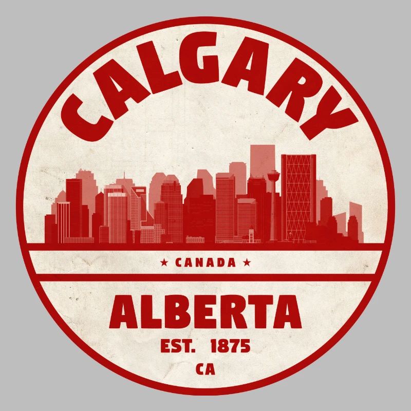 Insigne vintage Calgary Skyline Alberta