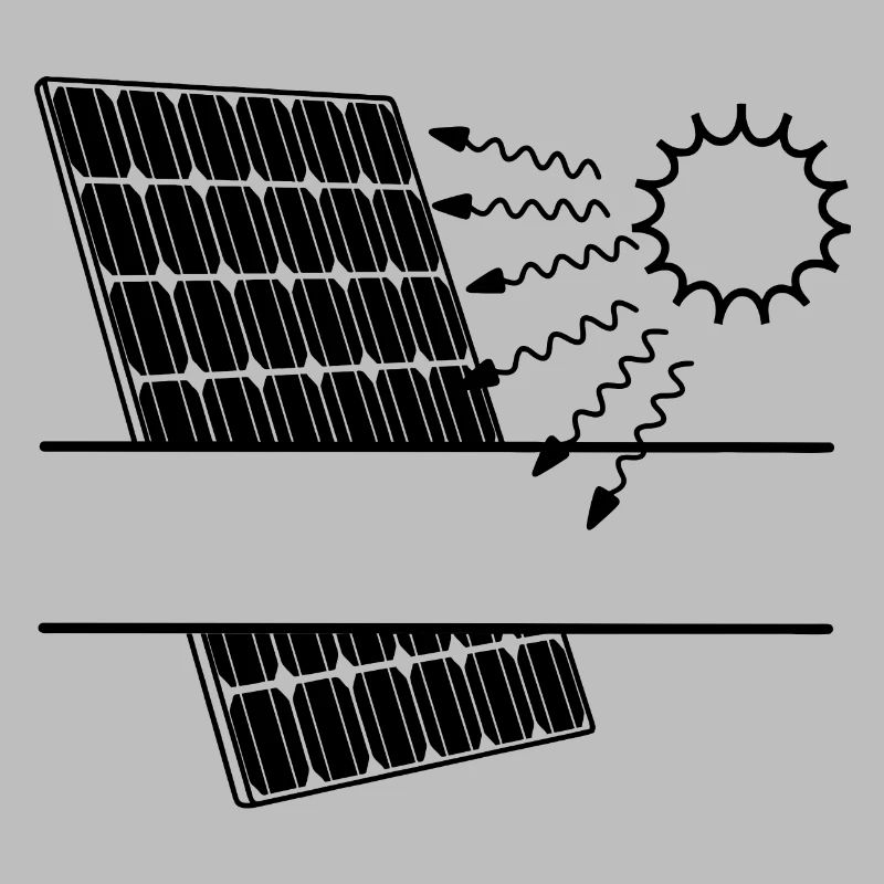 Solarpanel mit Sonneneinstrahlung und Sonne