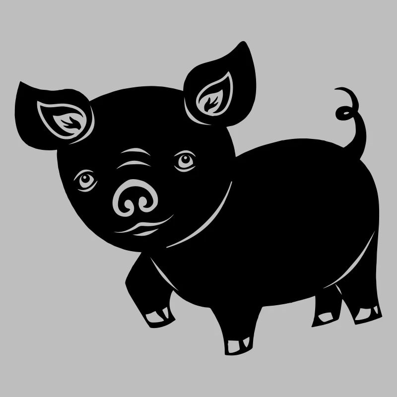 Pig piglet logo Shadow image