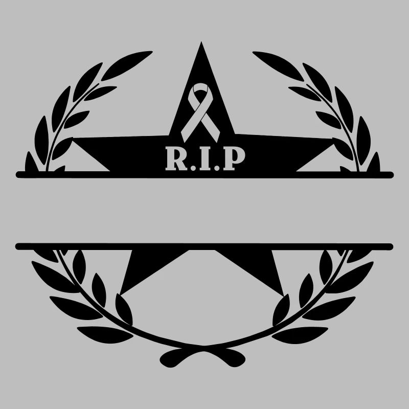 Lorbeerkranz Stern und Schleife RIP