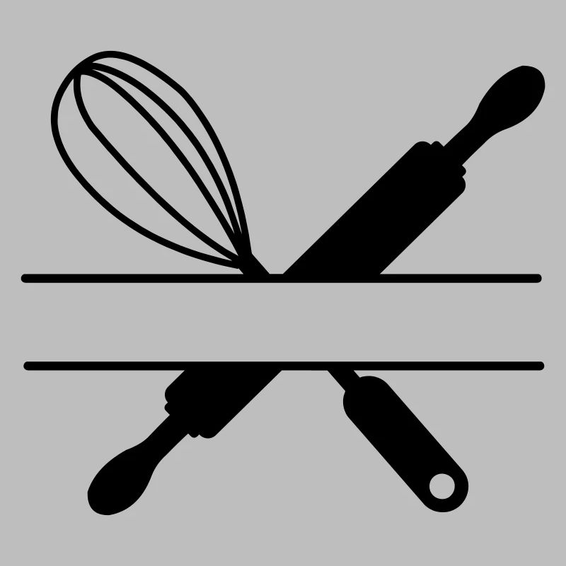 Banner text rolling pin and whisk