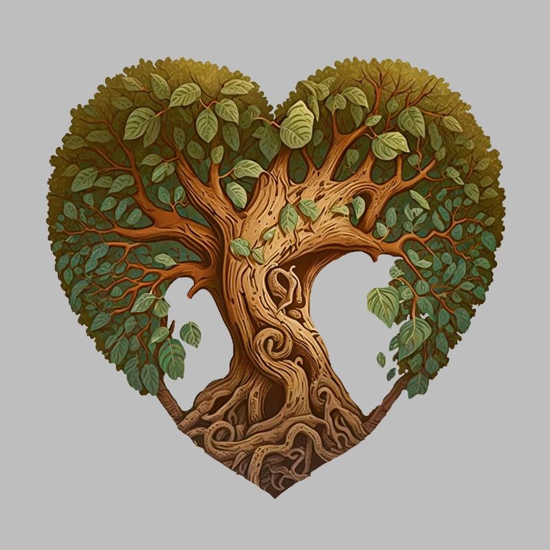 Baum in einer Herzform, Herzbaum, Herz der Natur