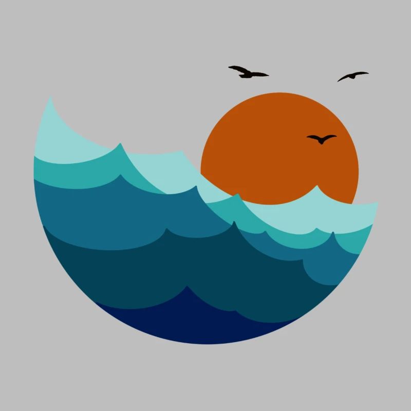 Vagues Coucher de soleil