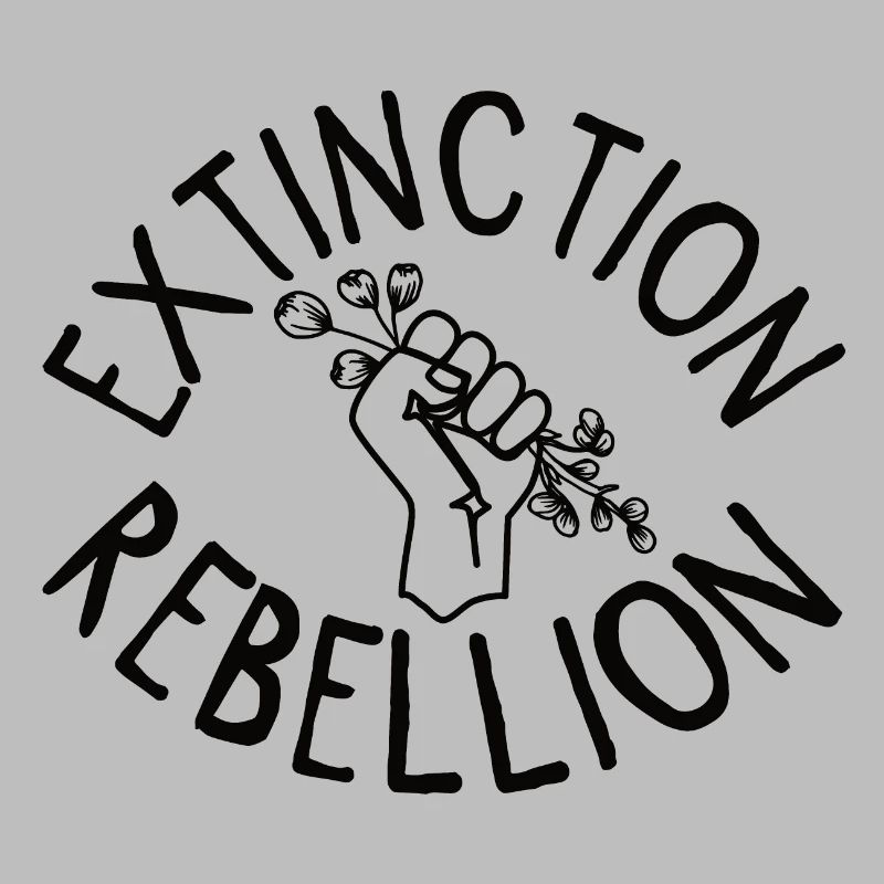 Extinction Rebellion Faust mit Knospe