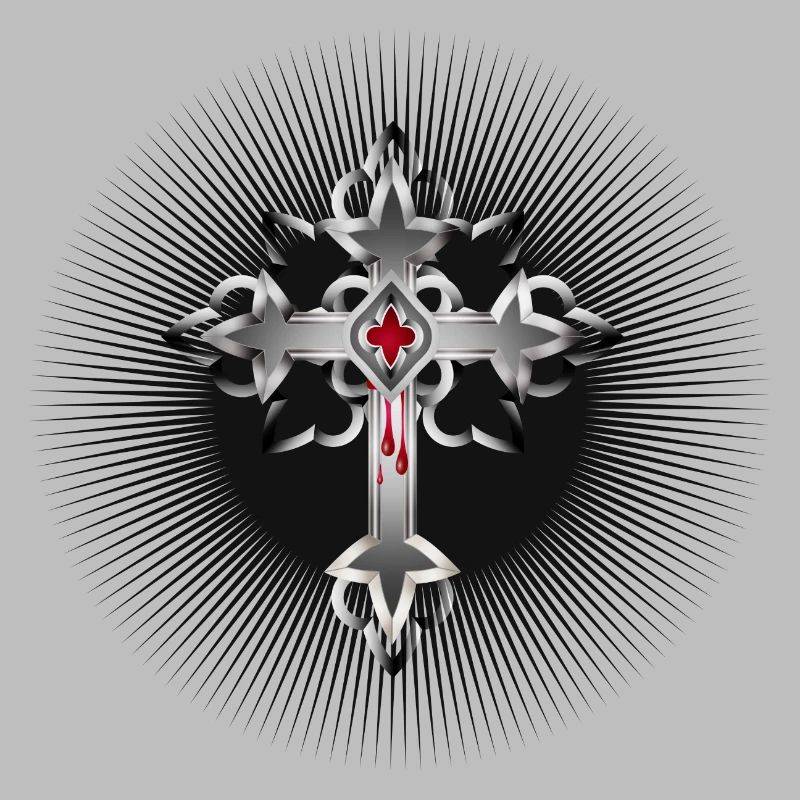 croix gothique rayonnante faite d’éléments gothiques