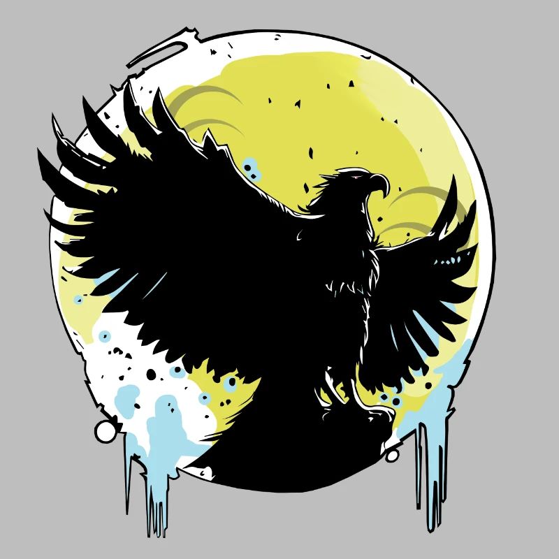 Adler vor Vollmond