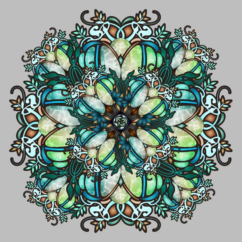 Jugendstil Rosette in transparenter Glas Optik