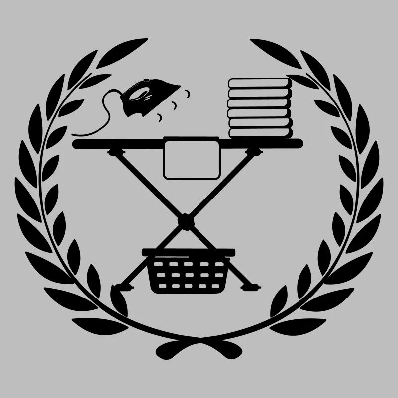 Ironing board in laurel wreath
