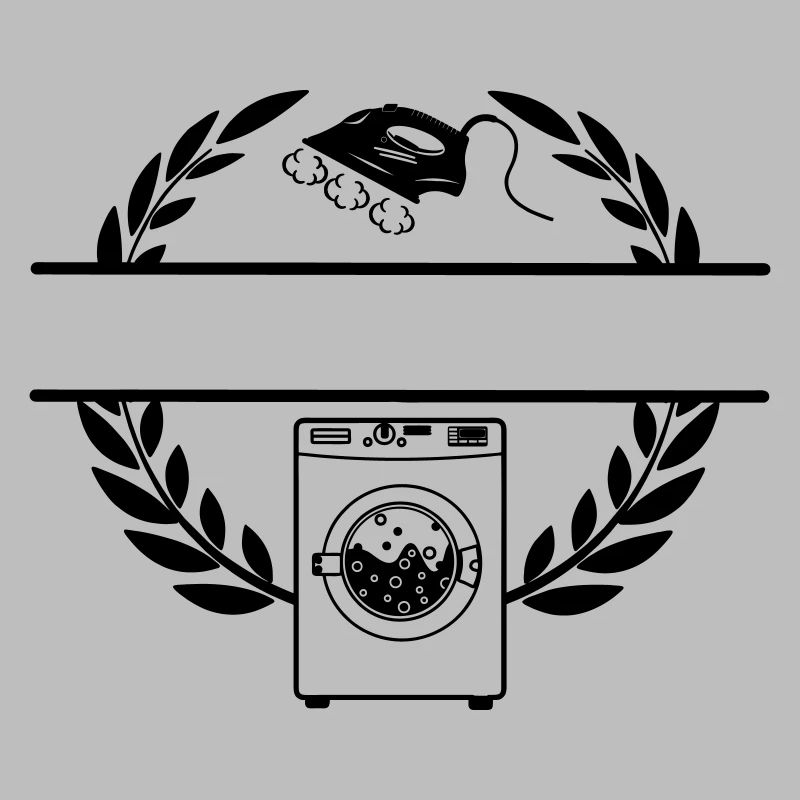 Washing machine in laurel wreath