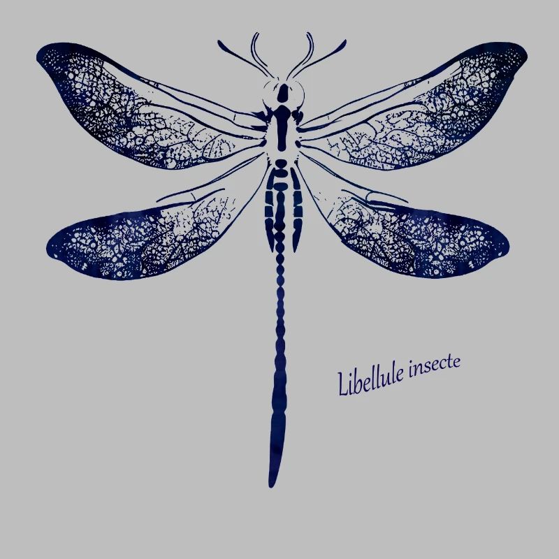 Tiefblaue Libellen Silhouette