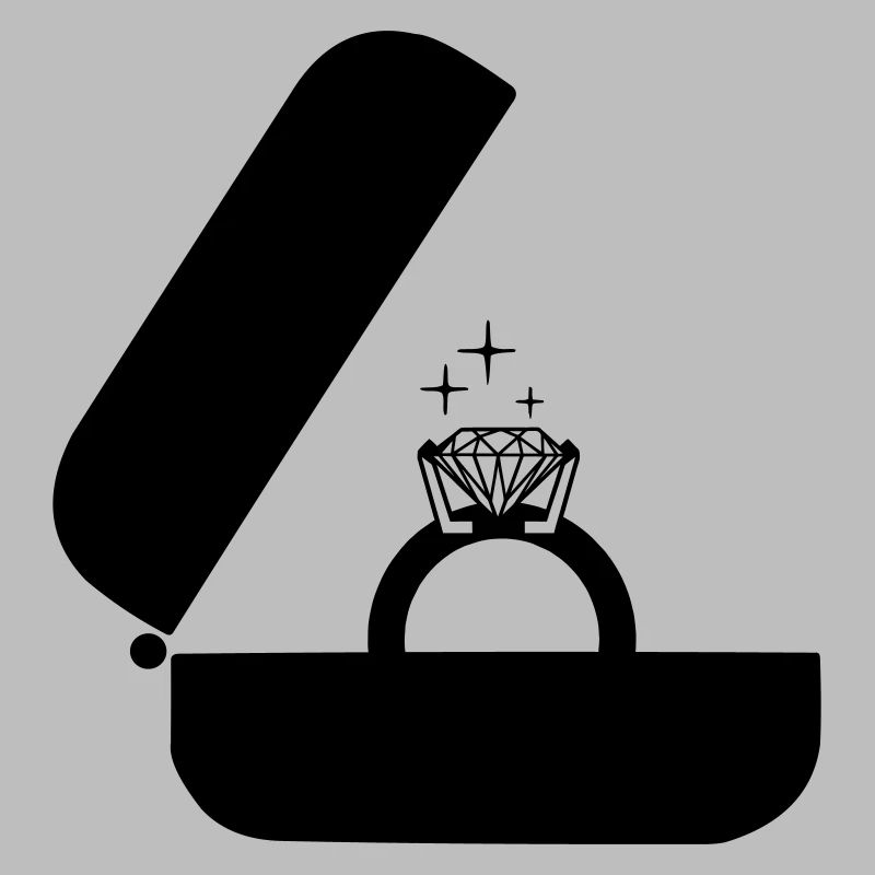 Juwelier-Ehering mit einem großen Diamanten in der Box