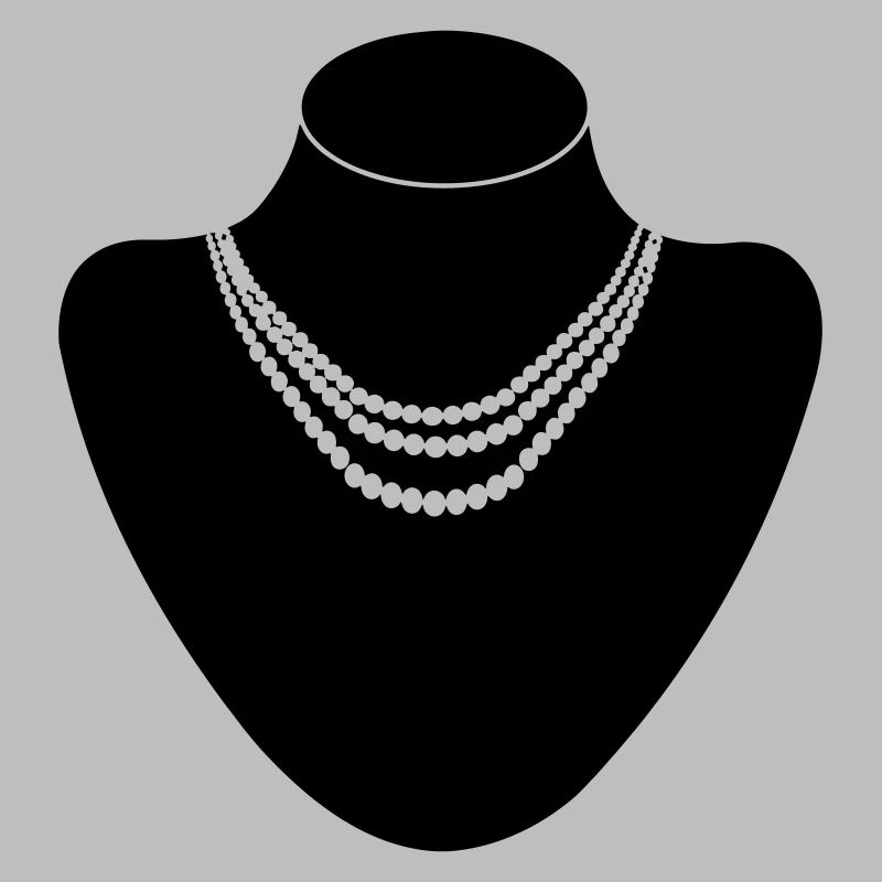 Support col bijoutier avec collier perles