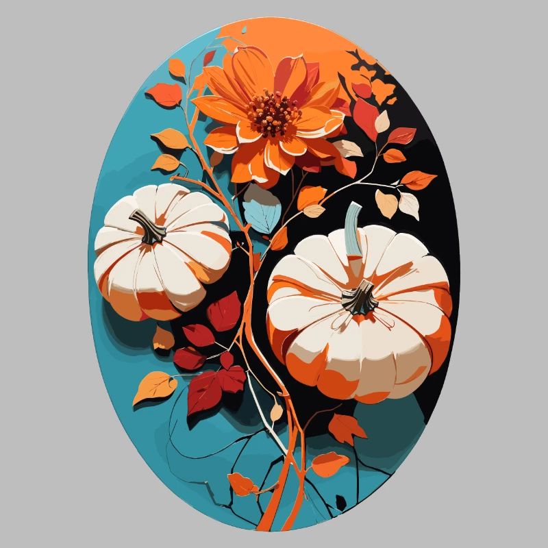 Citrouille avec fleurs
