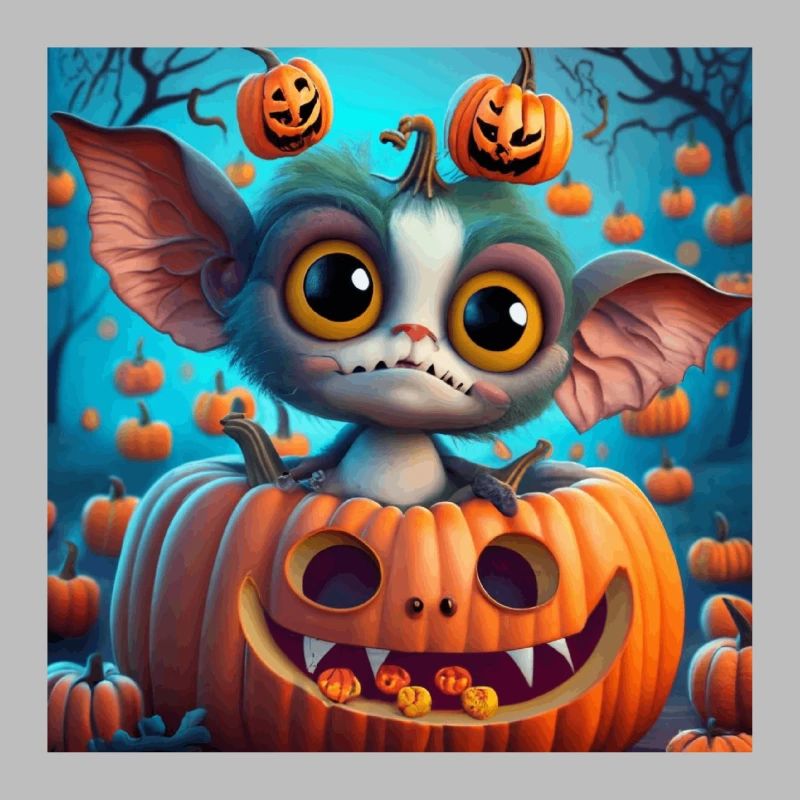 Petite Créature de Halloween dans Citrouille