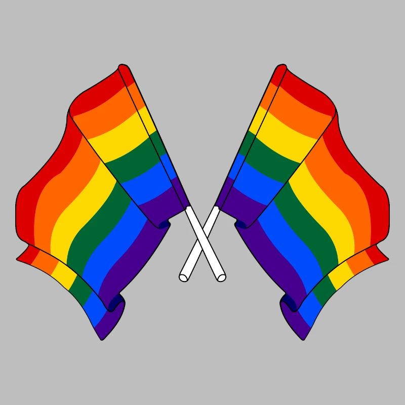 Two rainbow flags