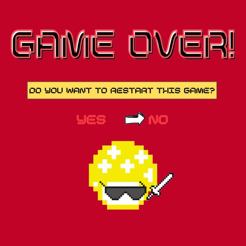 Pixel Art 8 Bit Retro Game Over